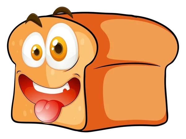 Loaf of bread with face — Stock Vector