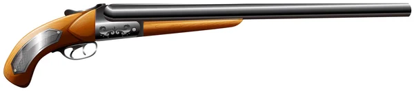 Fusil de chasse avec gâchette en bois — Image vectorielle