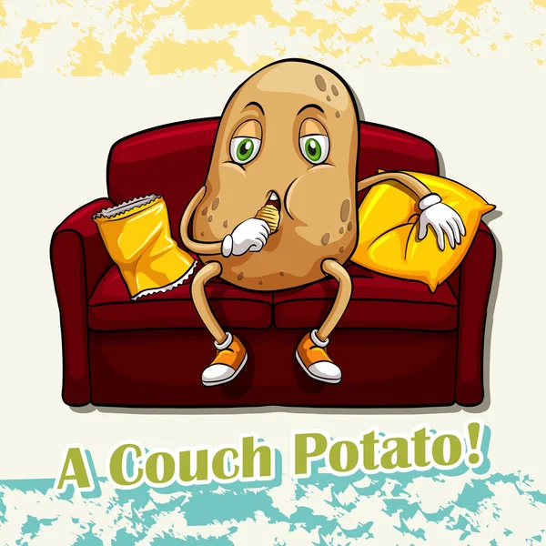 Engels idioom couch potato — Stockvector