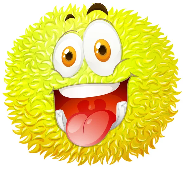 Fluffy ball with happy face — Stock Vector