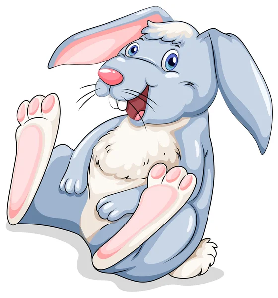 蓝色的复活节兔子笑 — 图库矢量图片