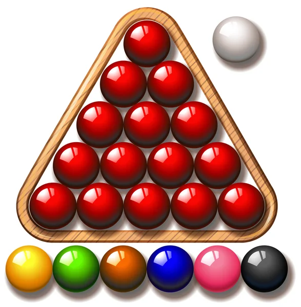 Snooker balls in triangle frame — Stock Vector