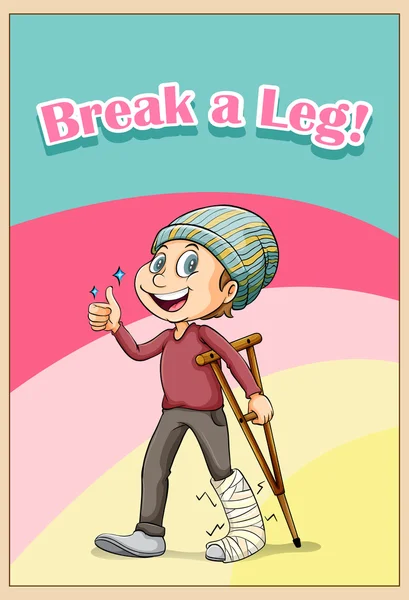 Break nohy idiomu koncept — Stockový vektor