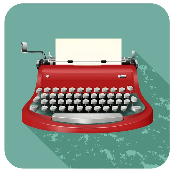 Retro typewriter on blue — Stock Vector