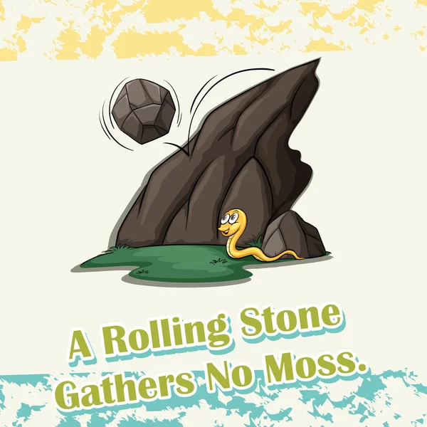 Stone rolling off mountain — Stock Illustration Stone rolling off mountain Vector Graphics