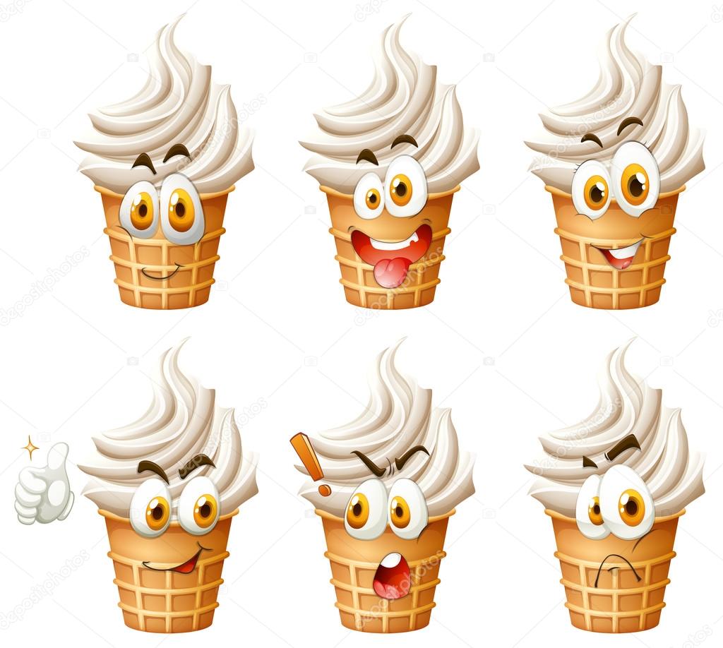 Soft ice cream on cone