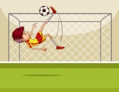 Çocuk alanında topu tekmeleme