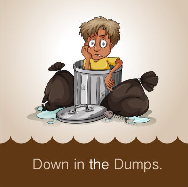 Down in the dumps clipart