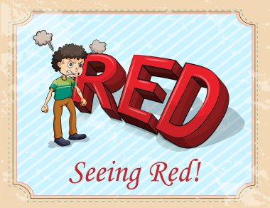Fuming man seeing red  clipart