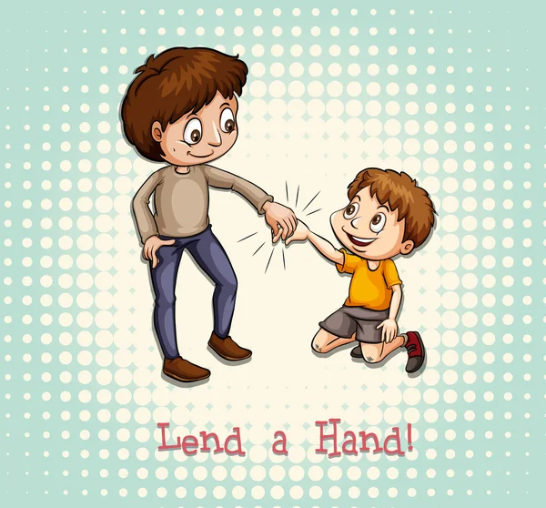 Man hålla barnets hand — Stock vektor