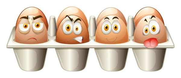 Farklı duygular yumurta arabası — Stok Vektör