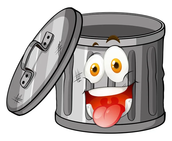 ゴミ箱の笑顔 — ストックベクタ