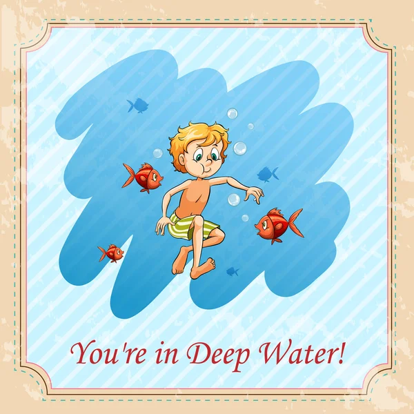 Είστε σε βαθιά νερά — Διανυσματικό Αρχείο