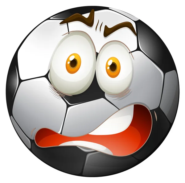 Erschrocken Gesichtsausdruck Fußball — Stockvektor