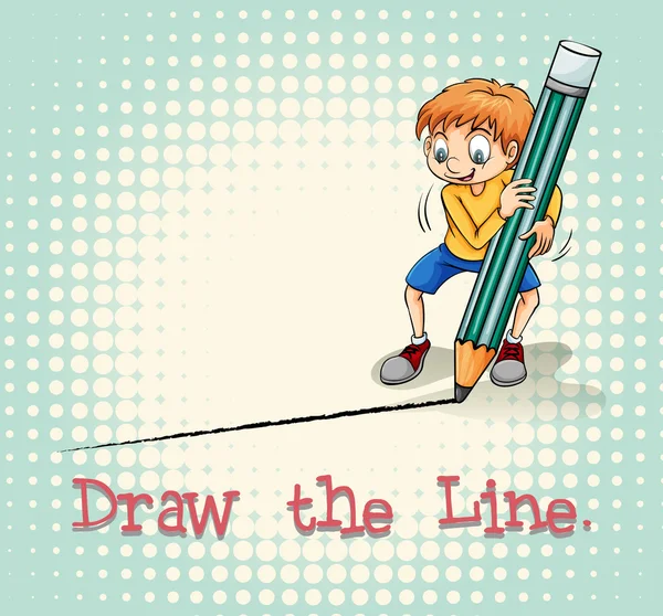 Boy drawing a line — Stock Vector