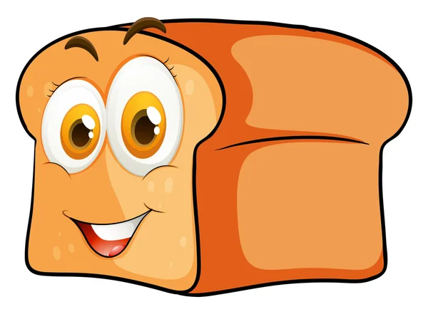 Loaf of bread with happy face — Stock Vector