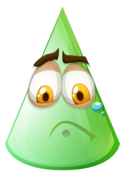 绿色锥与悲伤的脸 — 图库矢量图片