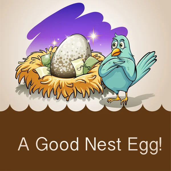 Яйце в гнізді з грошима — стоковий вектор