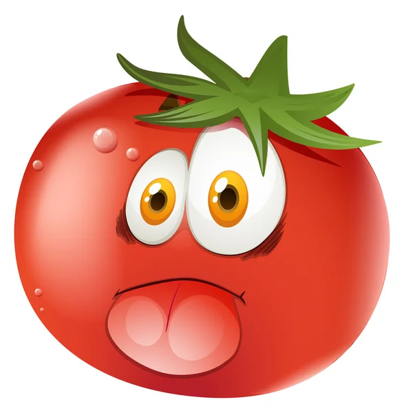 Fresh tomato with face — Stock Vector