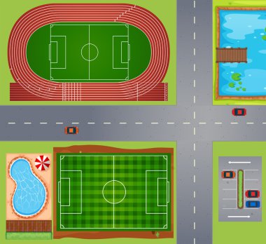 Spor alanları ve mahkemeler