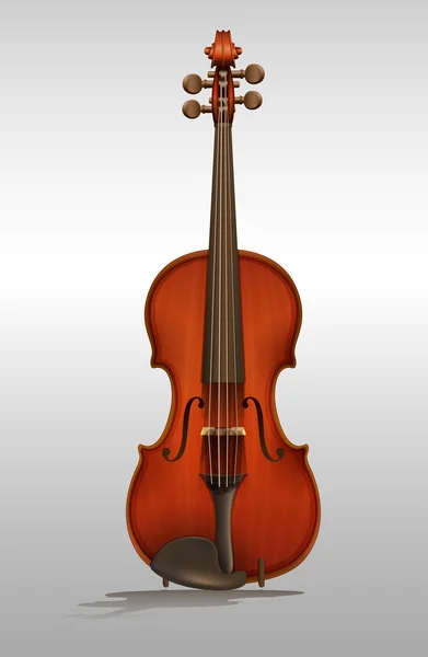 Trä violin på grå — Stock vektor