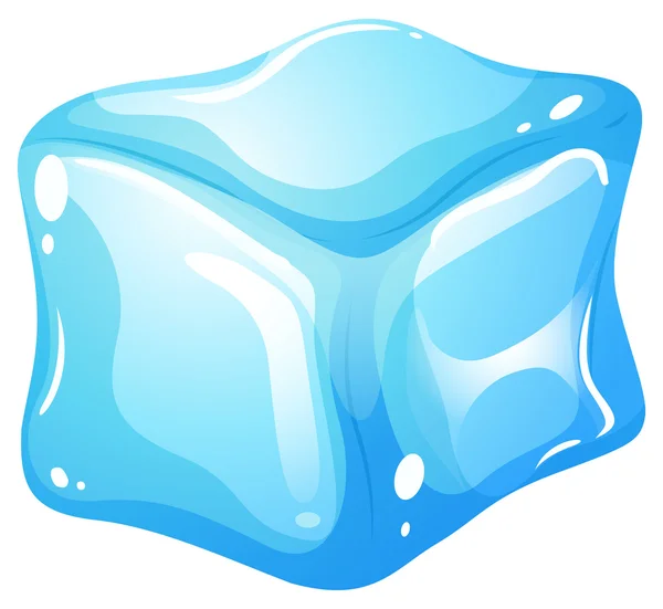 Cube de glace sur blanc — Image vectorielle