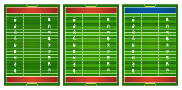 Футбольное поле в трех вариантах — стоковый вектор