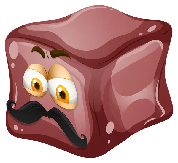 Cube de glace avec visage — Image vectorielle