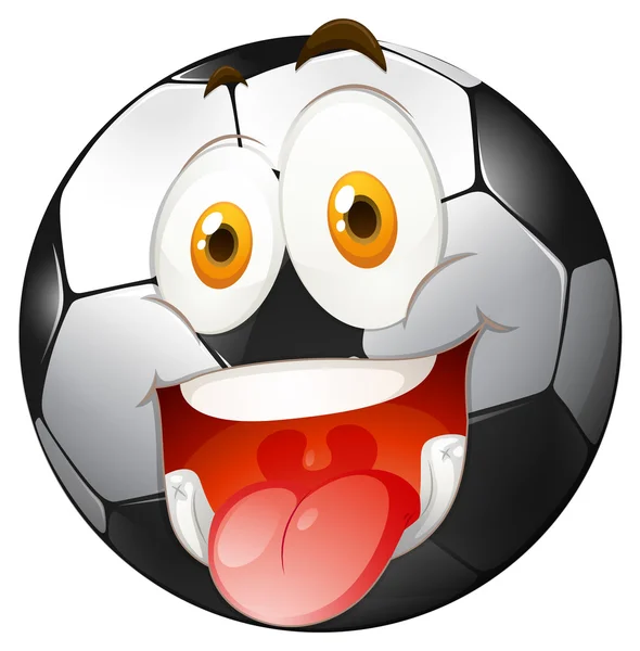 Visage souriant sur le football — Image vectorielle