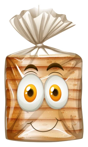 ใบหน้าที่มีความสุขบนขนมปัง — ภาพเวกเตอร์สต็อก