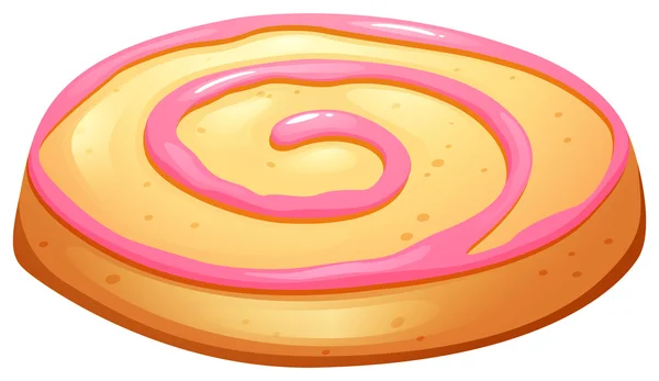 Galleta con glaseado rosa — Vector de stock