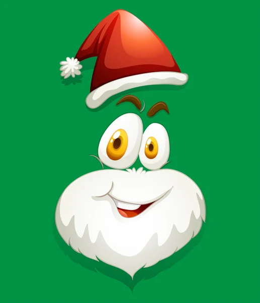 ใบหน้าซานต้าบนสีเขียว — ภาพเวกเตอร์สต็อก
