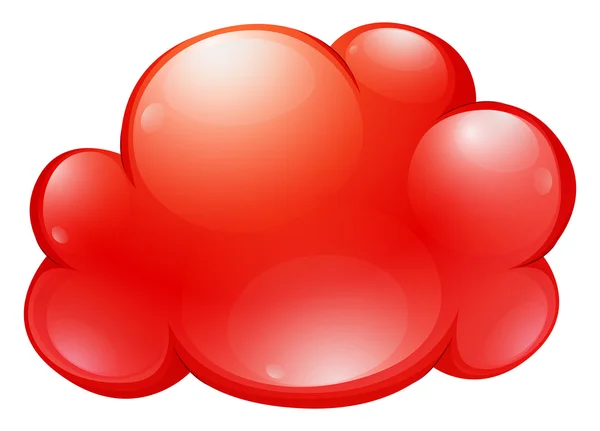 Nube roja sobre blanco — Vector de stock