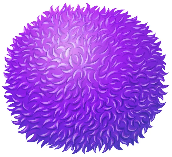 Boule pelucheuse violette sur blanc — Image vectorielle