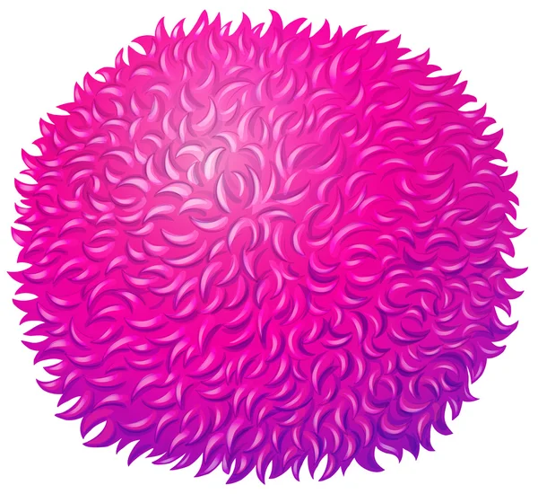 Rosa bola esponjosa en blanco — Vector de stock