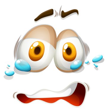 Teary göz yüz ifadesi