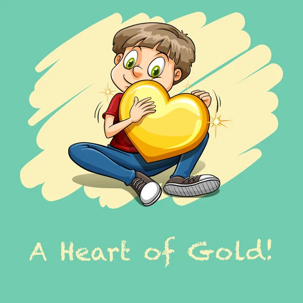 Idiom Herz aus Gold — Stockvektor