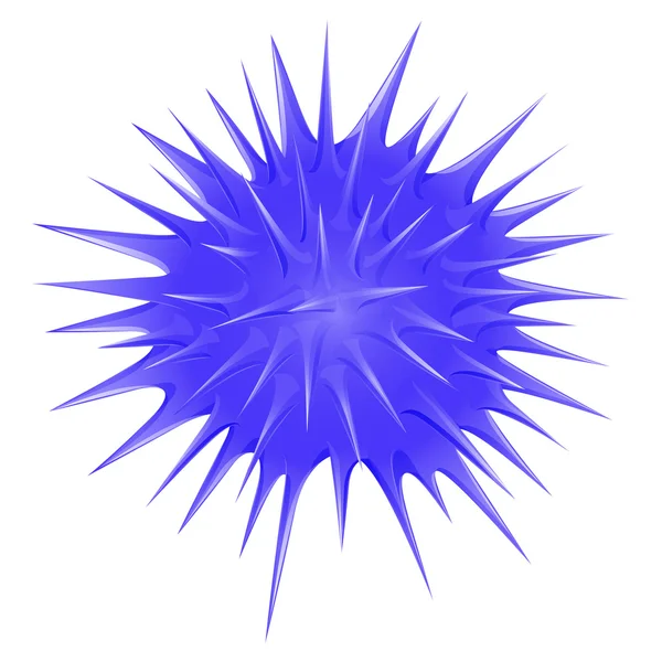 Blue thorny ball — Stock Vector