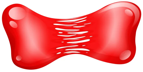 Forma pegajosa roja sobre fondo blanco — Vector de stock