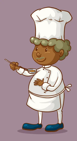 Chef holding a spoon — Stock Vector