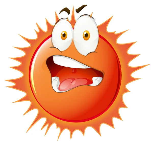 Sun with uncomfortable facial expression – stockvektor