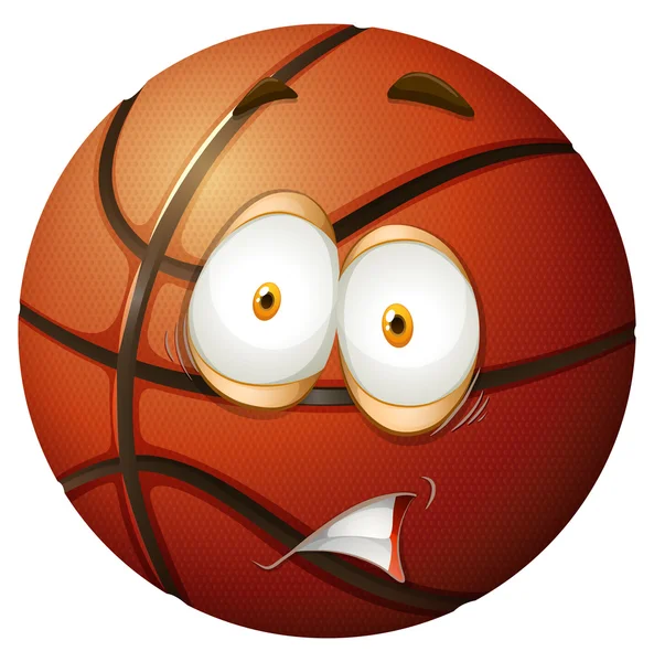 Emoción nerviosa basket ball — Vector de stock