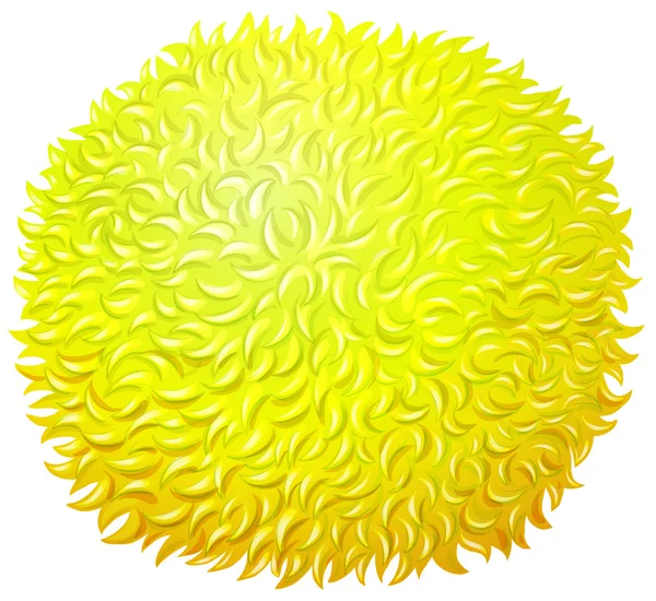 Boule pelucheuse de couleur jaune — Image vectorielle