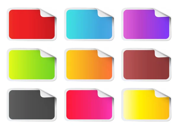 Adesivos de forma retangular coloridos — Vetor de Stock