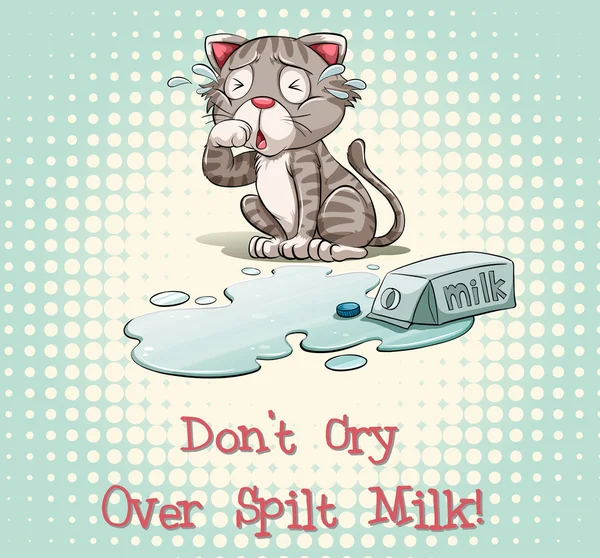 Ne pleure pas sur le lait renversé — Image vectorielle