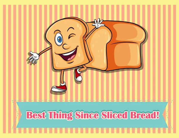 Scheibe glückliches Brot zu Fuß — Stockvektor