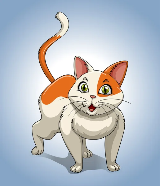 Turuncu ve beyaz kürk ile şirin yavru kedi — Stok Vektör