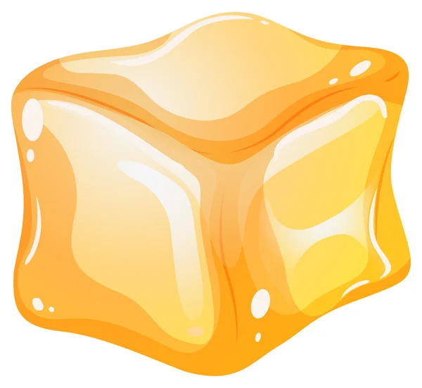 Cube jaune sur fond blanc — Image vectorielle