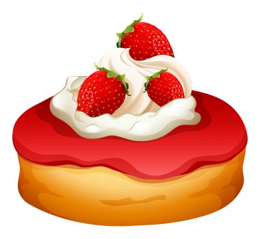 Çilek ve krema ile halka