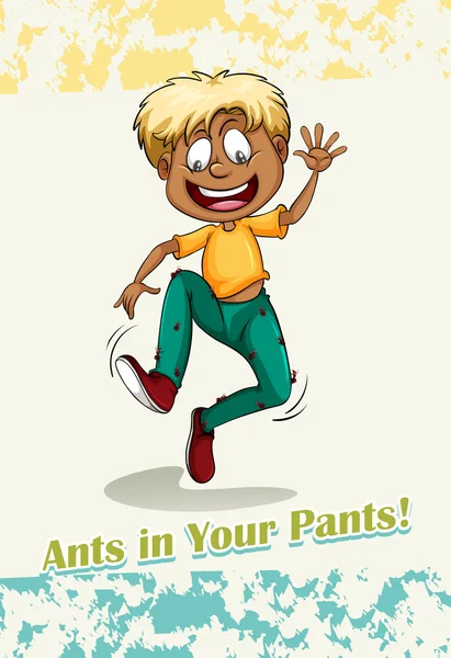Idiom ants in your pants — Stock Vector